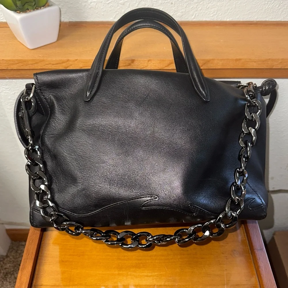 🐝🐝SOLD🐝🐝3.1 PHILLIP LIM Ames Patchwork Black Leather Flap Crossbody Bag - Picture 2 of 12